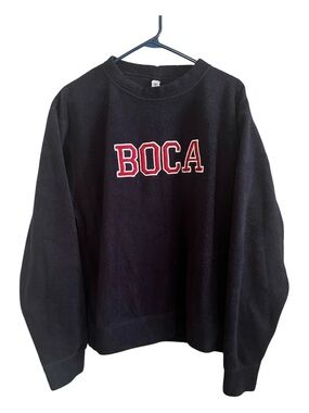 Vintage 90s Boca Fleece Crewneck Sweatshirt Navy Men’s Size XL